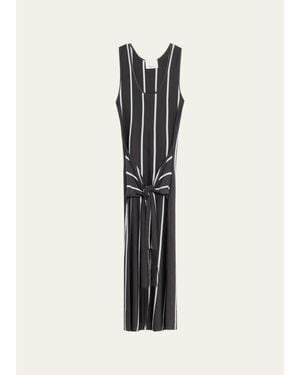 3.1 Phillip Lim Striped Knit Tie-Front Maxi Dress - White