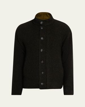 Massimo Alba Marcos Herringbone Virgin Wool Jacket - Black