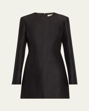 Heirlome Francesca A-Line Silk Mini Dress - Black