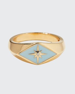 Sydney Evan Enamel Evil Eye Diamond Starburst Ring - White