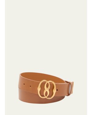 Bally Interlock Buckle Leather Belt - Brown