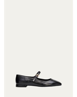 Prada Leather Mary Jane Ballerina Flats - White