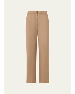 Akris Cotton Gabardine Straight Leg Fritz Pants - Natural