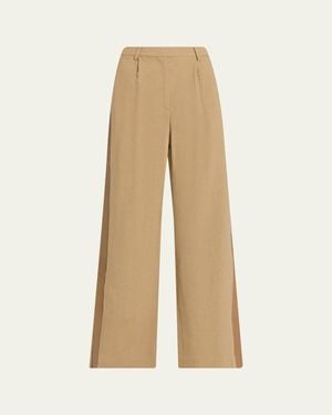Twp Slim A Linen Pants With Lip Tux - Natural