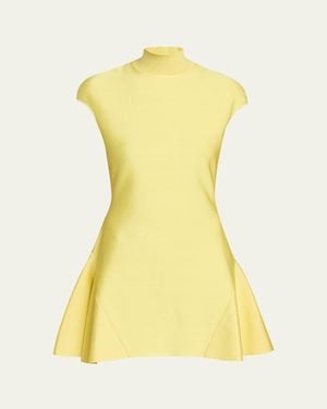 Givenchy Cap-Sleeve Fit-And-Flare Mini Dress - Yellow