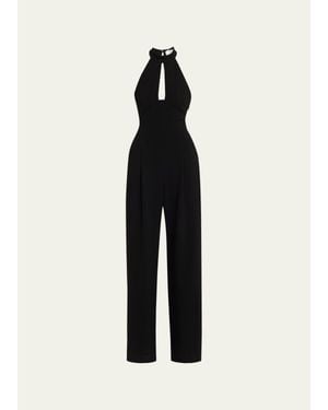 A.L.C. Lucie Wide-Leg Halter Jumpsuit - Black