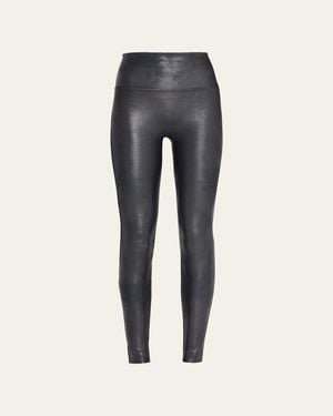 Spanx Faux Leather Quilted Leggings - Black