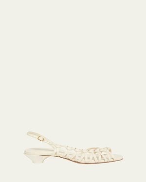 Chloé Estra Asymmetric Knotted Leather Sandals - Natural