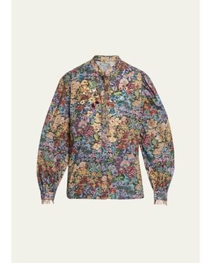 Kobi Halperin Clara Floral Blouse - Gray