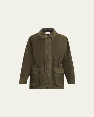 Arma Maeve Drawstring Lambskin Suede Jacket - Green