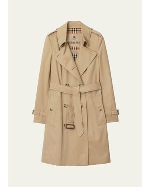 Burberry Chelsea Belted Double-Breasted Trench Coat - Natural