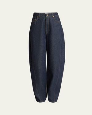 Givenchy Mid-Rise Barrel-Leg Denim Cocoon Pants - Blue