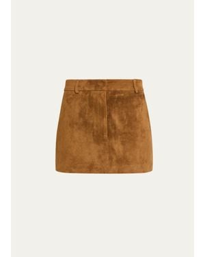 AEXAE Suede Mini Skirt - Natural