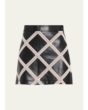 Cinq À Sept Audree Faux-Leather Mini Skirt - Black