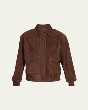 Arma Halti Collared Suede Jacket - Brown