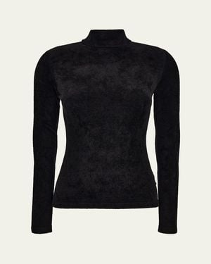 Versace Mock-Neck Chenille Sweater - Blue