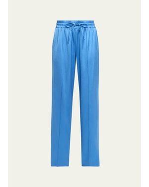 Cinq À Sept Damoni Satin Drawstring Pants - Blue