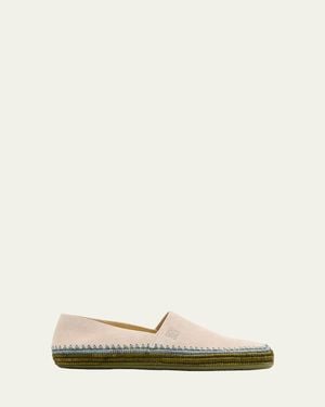 Loewe Rio Suede And Raffia Espadrilles - Natural
