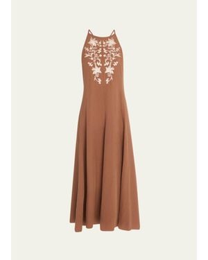 Kobi Halperin Regina Embroidered Maxi Dress - Natural