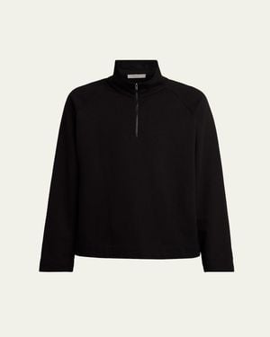 The Row Gallagher Cotton And Cashmere Funnel-Neck Sweater - Black