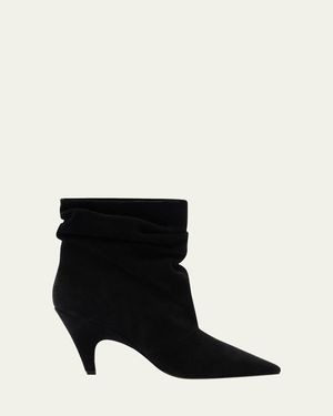 Alexandre Birman Tati Slouch Mini Scamosciato Booties - Black