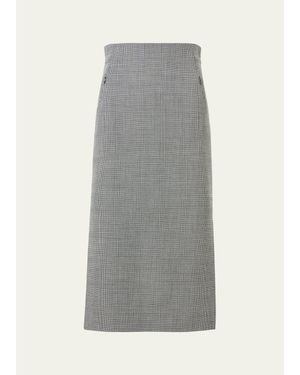 Akris Prince Of Wales Check Pencil Skirt - Gray