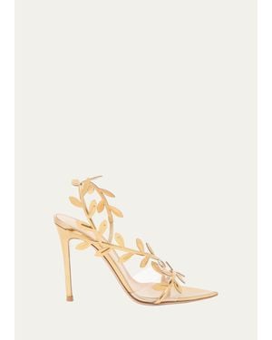Gianvito Rossi Crystal Branch Slingback Cocktail Sandals - Natural