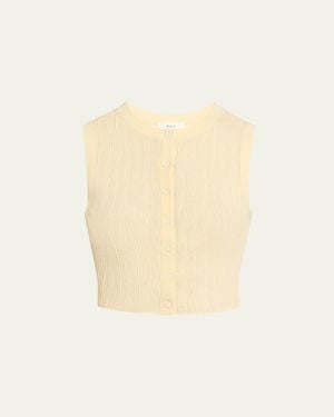 A.L.C. Lottie Button-Front Top - Natural