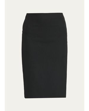 The Row Larco Wool Pencil Skirt - Black