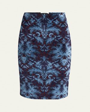 Etro Straight Knee-Length Skirt - Blue