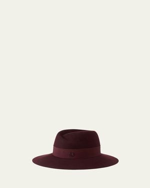 Maison Michel Virginie Waterproof Wool Felt Fedora Hat - Brown