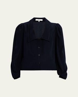 FRAME The Long-Sleeve Sailor Blouse - Blue