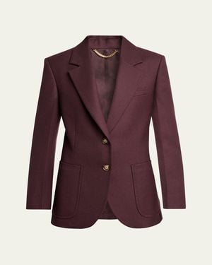 Victoria Beckham Katherine Wool Jacket - Purple