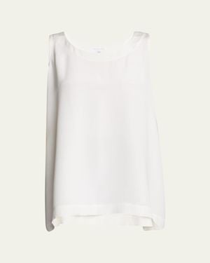 Eskandar A-Line Silk Shell - White