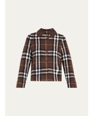 Burberry Claudina Check Cashmere-Blend Overshirt - Multicolor
