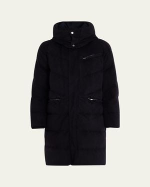 Kiton Cashmere & Wool Down Parka Jacket - Blue