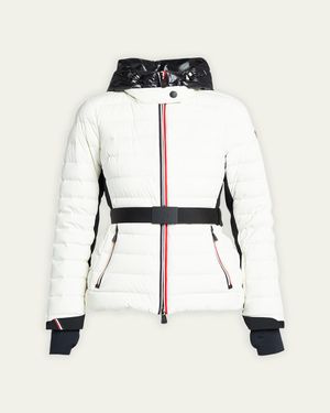 Moncler Bruche Contrast Belted Puffer Jacket - Natural