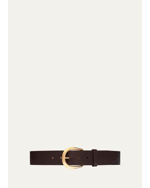 Vaincourt Paris La Chaleureuse Leather & Brass Belt - Brown