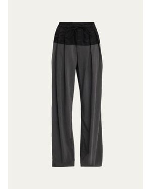 Cinq À Sept Elisabetta Drawstring Wide-Leg Pants - Black