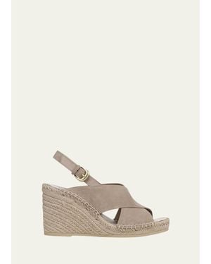 Vince Georgia Suede Espadrille Wedge Sandals - Natural