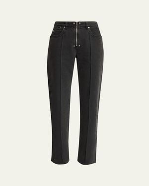 Isabel Marant Stely Zipper Wide-Leg Utility Jeans - Black