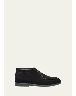 Santoni Ikki Suede Desert Boots - White