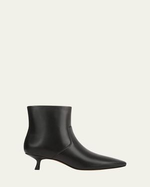 Vince Simone Leather Ankle Booties - Black