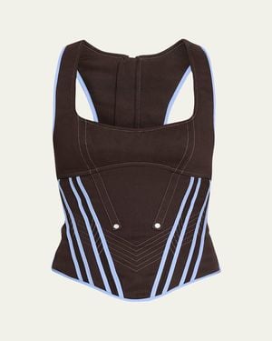 Jane Wade Raceback Denim Bustier Top - Brown