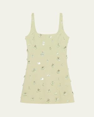 Jonathan Simkhai Ziva Sleeveless Embellished Mini Dress - Yellow