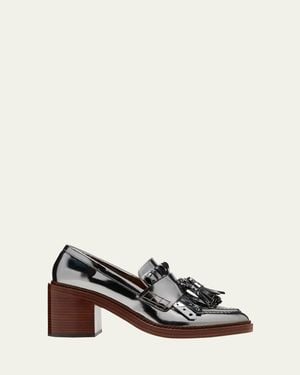 Ulla Johnson Fiona Metallic Kiltie Tassel Loafers - White