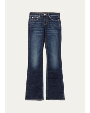 RE/DONE Low Rise Micro Bootcut Jeans - Blue