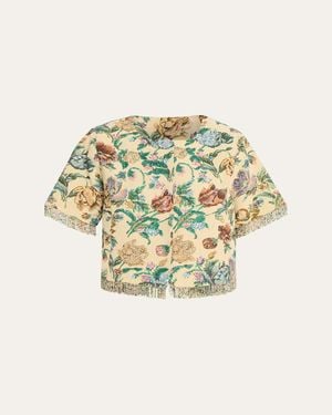 Kobi Halperin Carson Floral Cotton-Blend Jacket - Metallic
