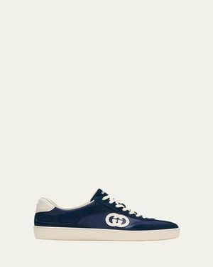 Gucci Suede Leather Sneakers - Blue