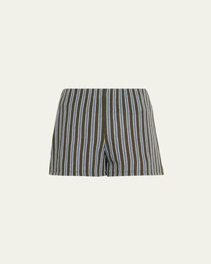 Veronica Beard Vichi Striped Cotton Shorts - Multicolor
